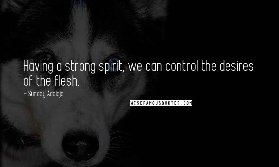 Sunday Adelaja Quotes: Having a strong spirit, we can control the desires of the flesh.