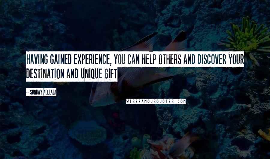 Sunday Adelaja Quotes: Having gained experience, you can help others and discover your destination and unique gift