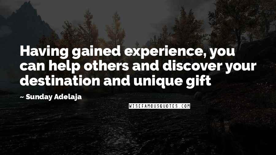 Sunday Adelaja Quotes: Having gained experience, you can help others and discover your destination and unique gift