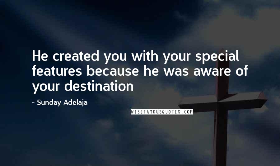 Sunday Adelaja Quotes: He created you with your special features because he was aware of your destination