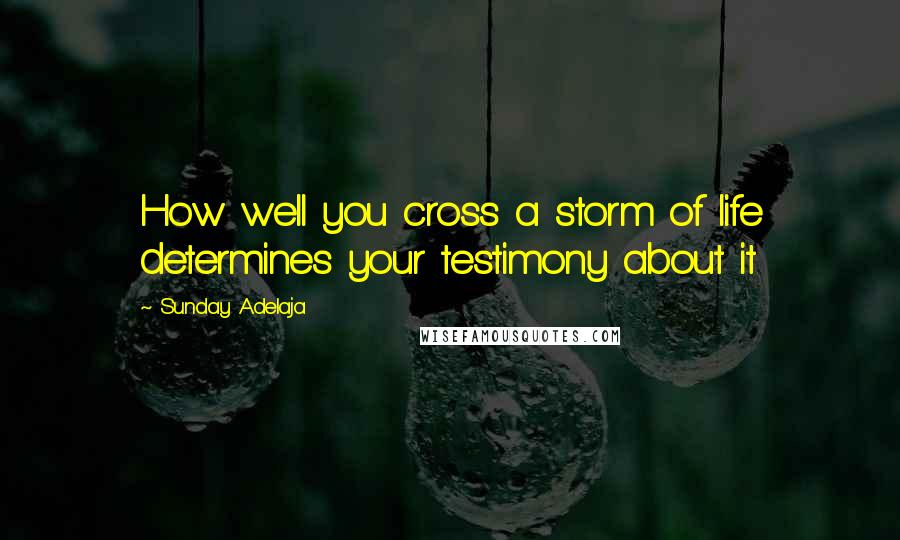 Sunday Adelaja Quotes: How well you cross a storm of life determines your testimony about it