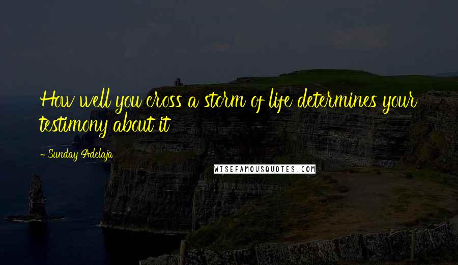 Sunday Adelaja Quotes: How well you cross a storm of life determines your testimony about it