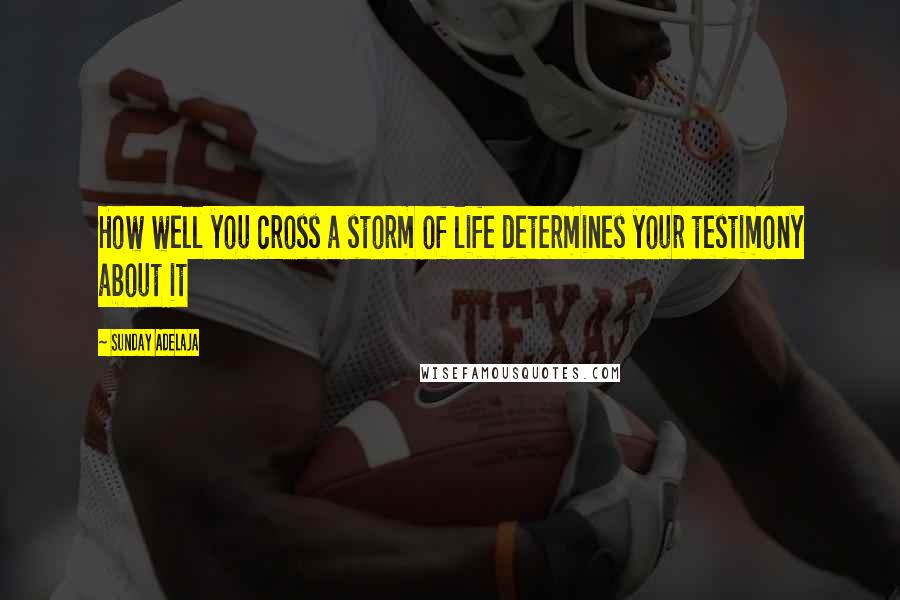 Sunday Adelaja Quotes: How well you cross a storm of life determines your testimony about it