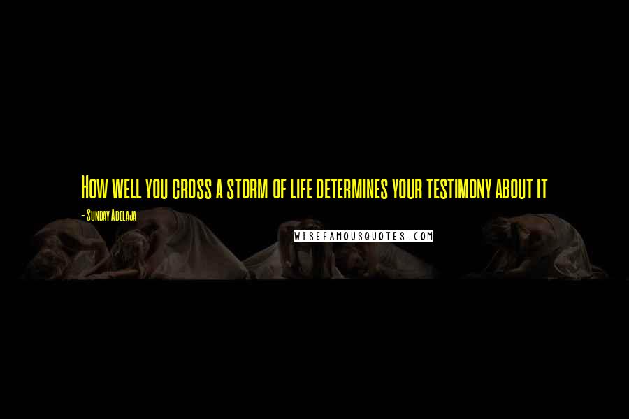 Sunday Adelaja Quotes: How well you cross a storm of life determines your testimony about it