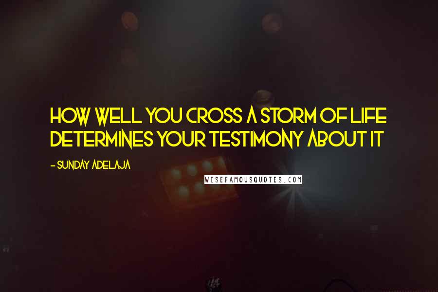 Sunday Adelaja Quotes: How well you cross a storm of life determines your testimony about it