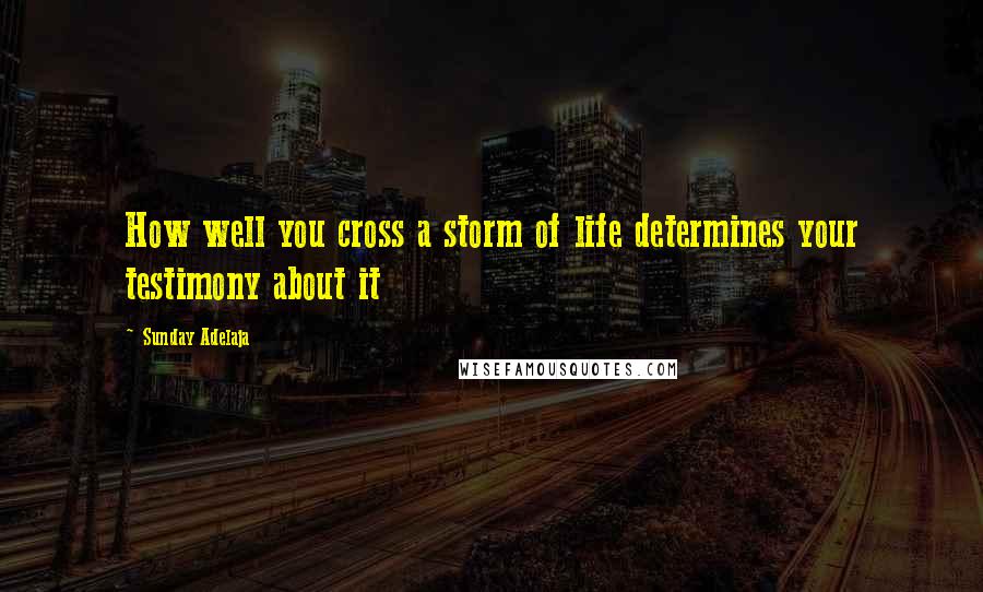 Sunday Adelaja Quotes: How well you cross a storm of life determines your testimony about it