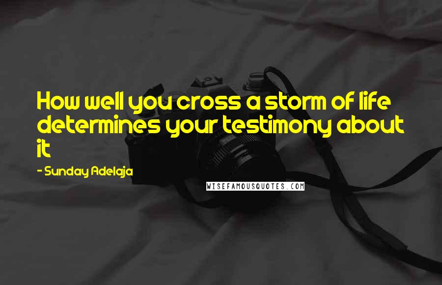 Sunday Adelaja Quotes: How well you cross a storm of life determines your testimony about it