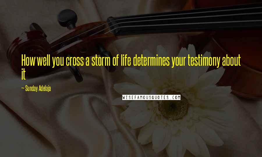 Sunday Adelaja Quotes: How well you cross a storm of life determines your testimony about it