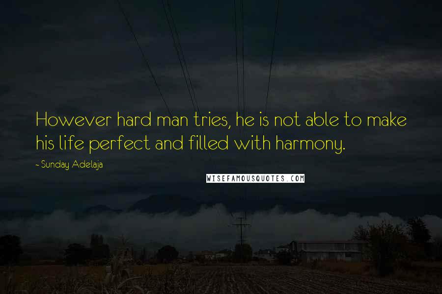 Sunday Adelaja Quotes: However hard man tries, he is not able to make his life perfect and filled with harmony.