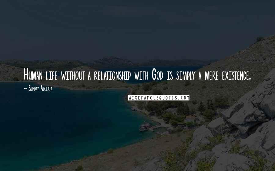 Sunday Adelaja Quotes: Human life without a relationship with God is simply a mere existence.