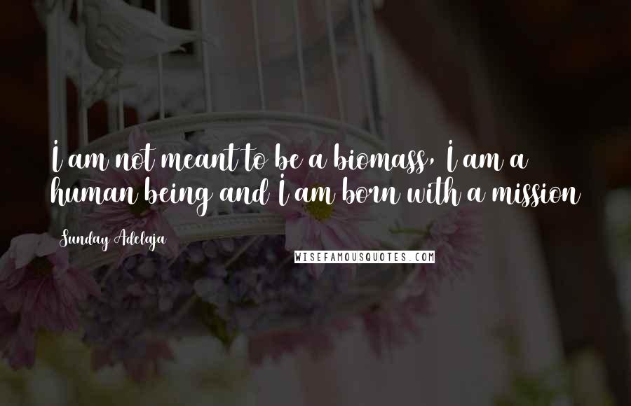 Sunday Adelaja Quotes: I am not meant to be a biomass, I am a human being and I am born with a mission