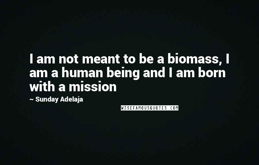 Sunday Adelaja Quotes: I am not meant to be a biomass, I am a human being and I am born with a mission