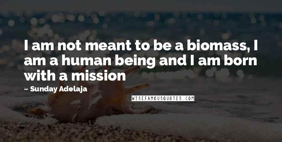 Sunday Adelaja Quotes: I am not meant to be a biomass, I am a human being and I am born with a mission