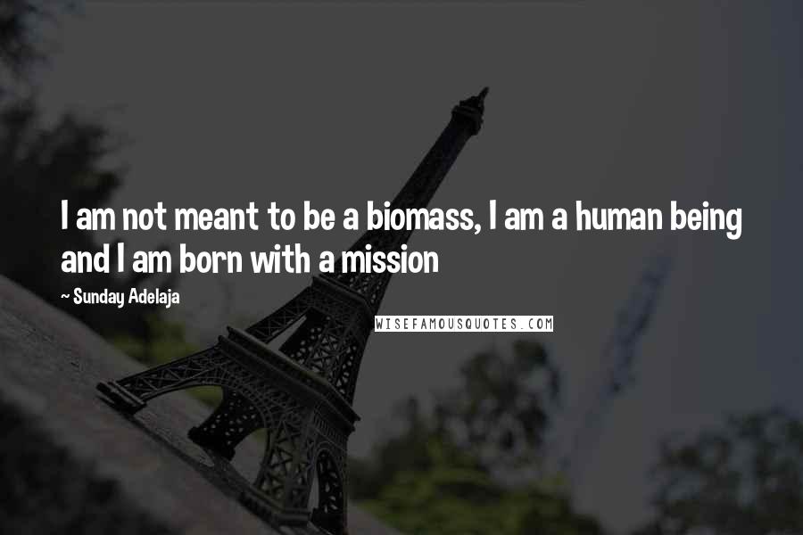 Sunday Adelaja Quotes: I am not meant to be a biomass, I am a human being and I am born with a mission