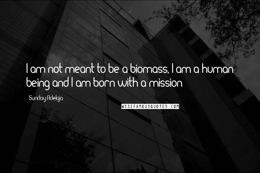 Sunday Adelaja Quotes: I am not meant to be a biomass, I am a human being and I am born with a mission
