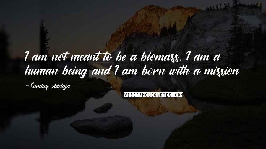 Sunday Adelaja Quotes: I am not meant to be a biomass, I am a human being and I am born with a mission