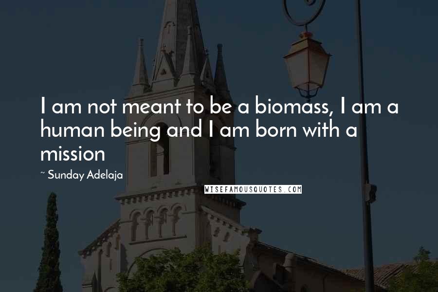 Sunday Adelaja Quotes: I am not meant to be a biomass, I am a human being and I am born with a mission