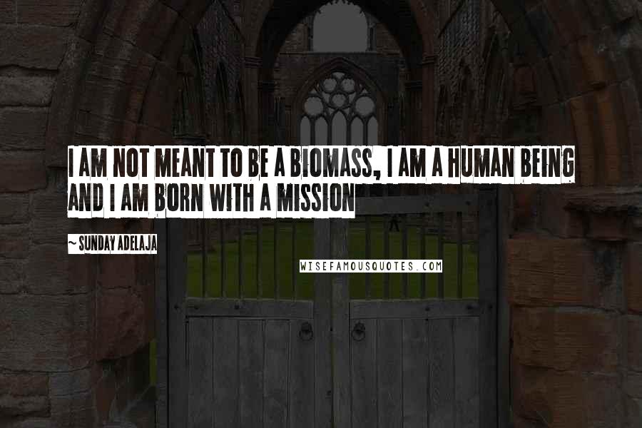 Sunday Adelaja Quotes: I am not meant to be a biomass, I am a human being and I am born with a mission