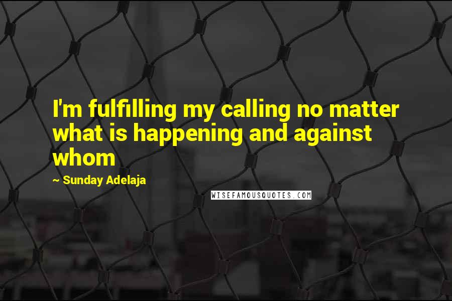 Sunday Adelaja Quotes: I'm fulfilling my calling no matter what is happening and against whom