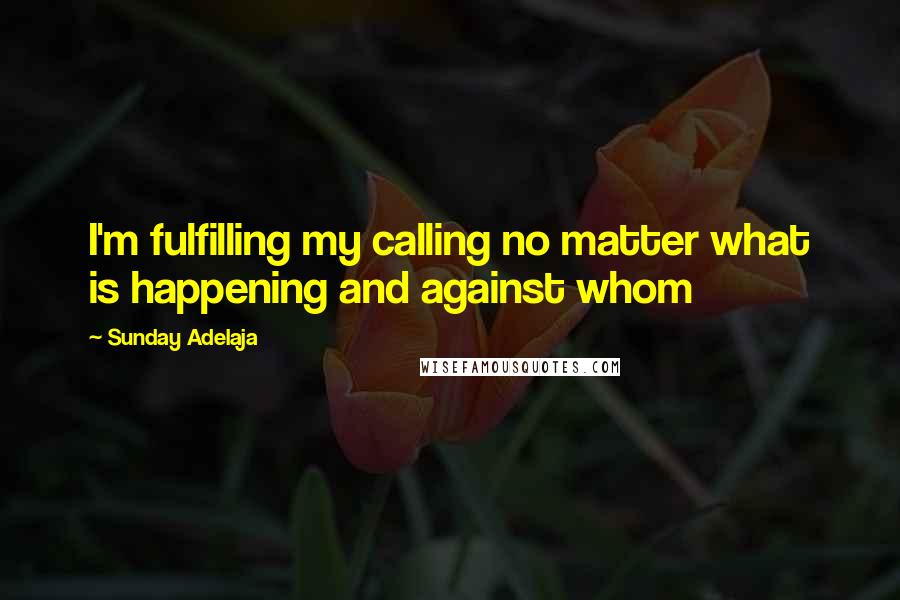 Sunday Adelaja Quotes: I'm fulfilling my calling no matter what is happening and against whom