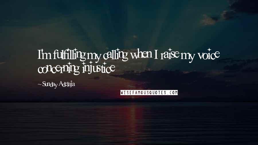 Sunday Adelaja Quotes: I'm fulfilling my calling when I raise my voice concerning injustice