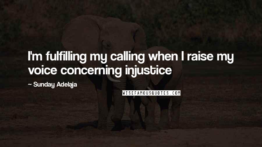 Sunday Adelaja Quotes: I'm fulfilling my calling when I raise my voice concerning injustice