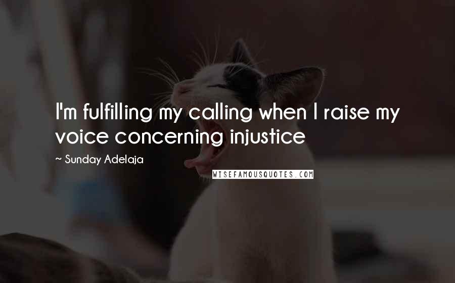 Sunday Adelaja Quotes: I'm fulfilling my calling when I raise my voice concerning injustice