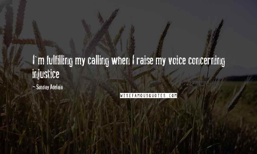 Sunday Adelaja Quotes: I'm fulfilling my calling when I raise my voice concerning injustice