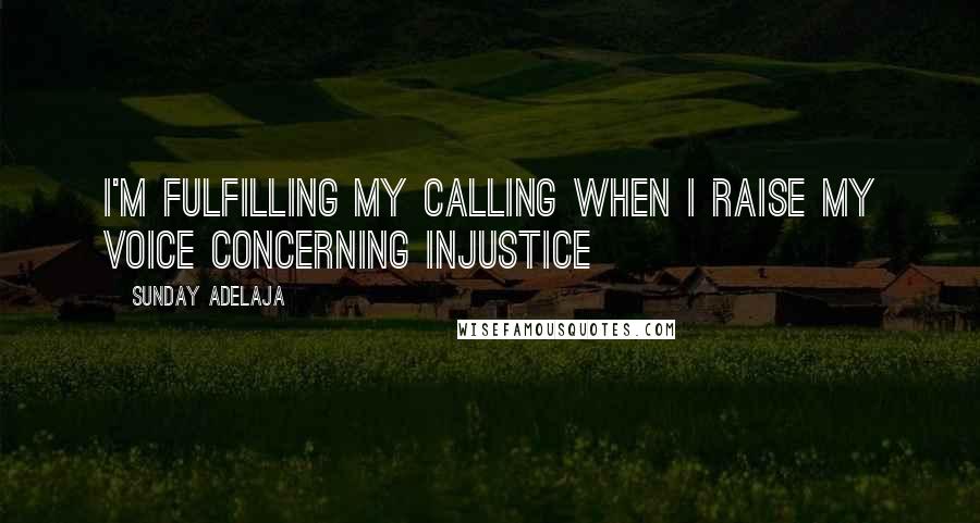 Sunday Adelaja Quotes: I'm fulfilling my calling when I raise my voice concerning injustice