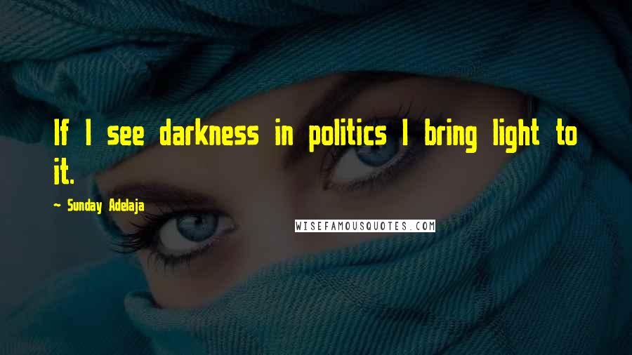 Sunday Adelaja Quotes: If I see darkness in politics I bring light to it.