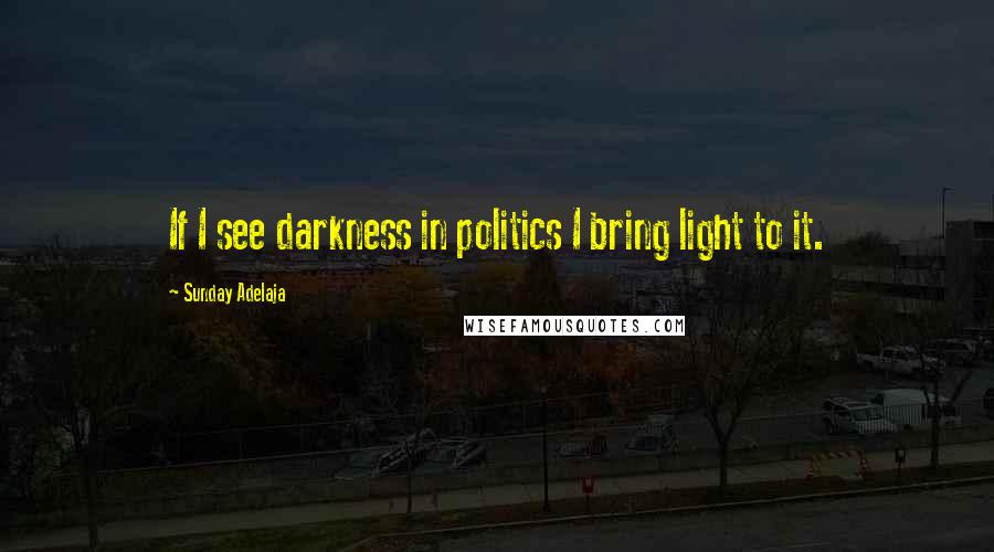 Sunday Adelaja Quotes: If I see darkness in politics I bring light to it.