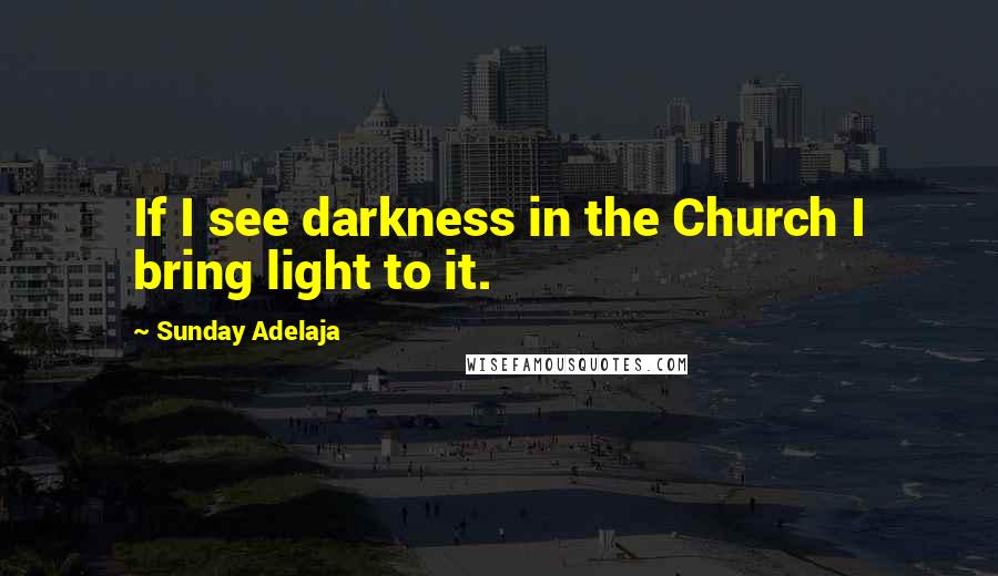 Sunday Adelaja Quotes: If I see darkness in the Church I bring light to it.