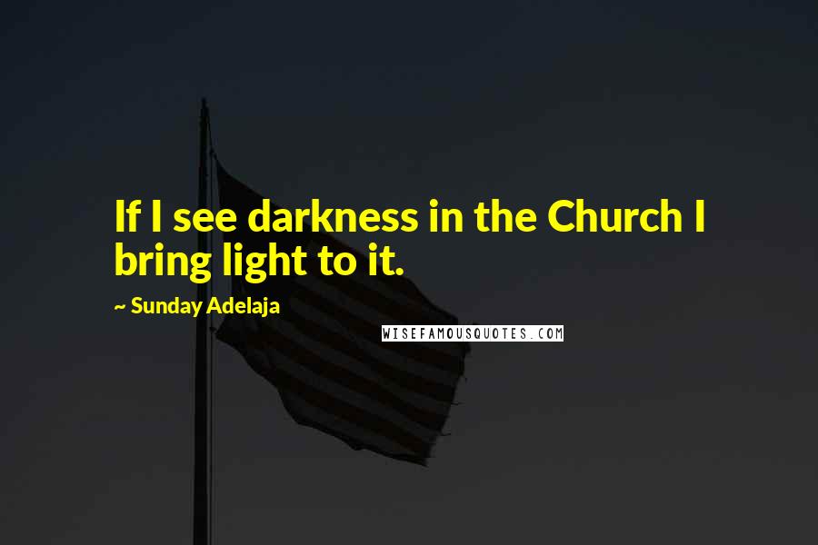 Sunday Adelaja Quotes: If I see darkness in the Church I bring light to it.