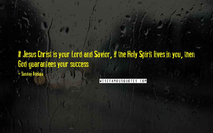 Sunday Adelaja Quotes: If Jesus Christ is your Lord and Savior, if the Holy Spirit lives in you, then God guarantees your success