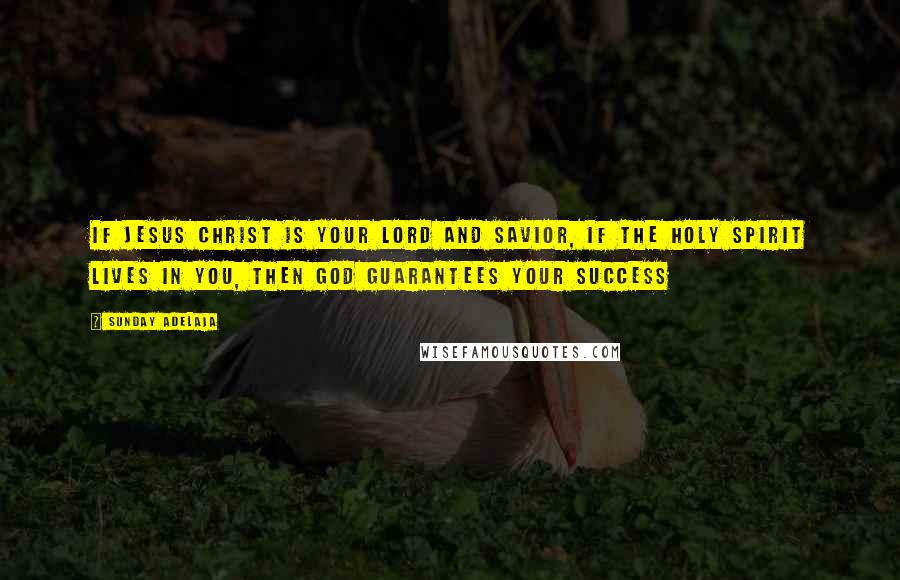Sunday Adelaja Quotes: If Jesus Christ is your Lord and Savior, if the Holy Spirit lives in you, then God guarantees your success