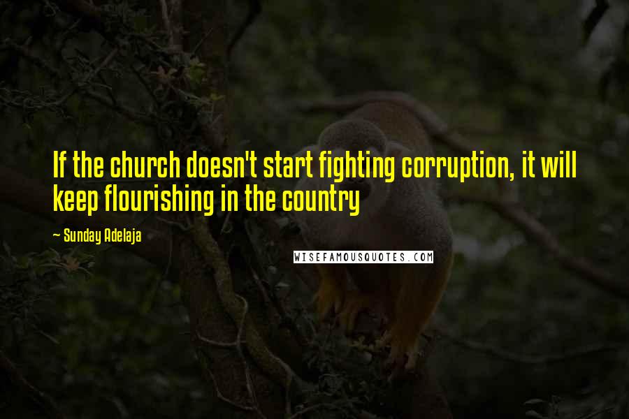 Sunday Adelaja Quotes: If the church doesn't start fighting corruption, it will keep flourishing in the country