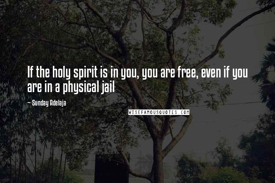 Sunday Adelaja Quotes: If the holy spirit is in you, you are free, even if you are in a physical jail