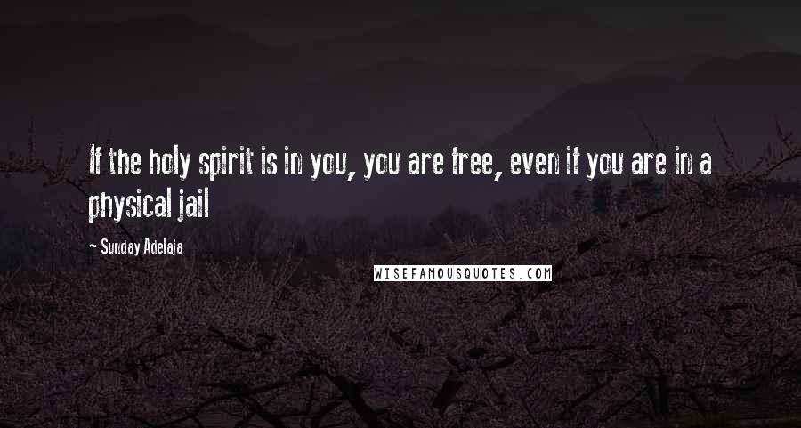 Sunday Adelaja Quotes: If the holy spirit is in you, you are free, even if you are in a physical jail