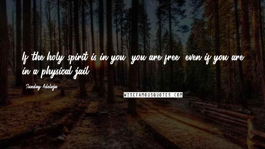 Sunday Adelaja Quotes: If the holy spirit is in you, you are free, even if you are in a physical jail