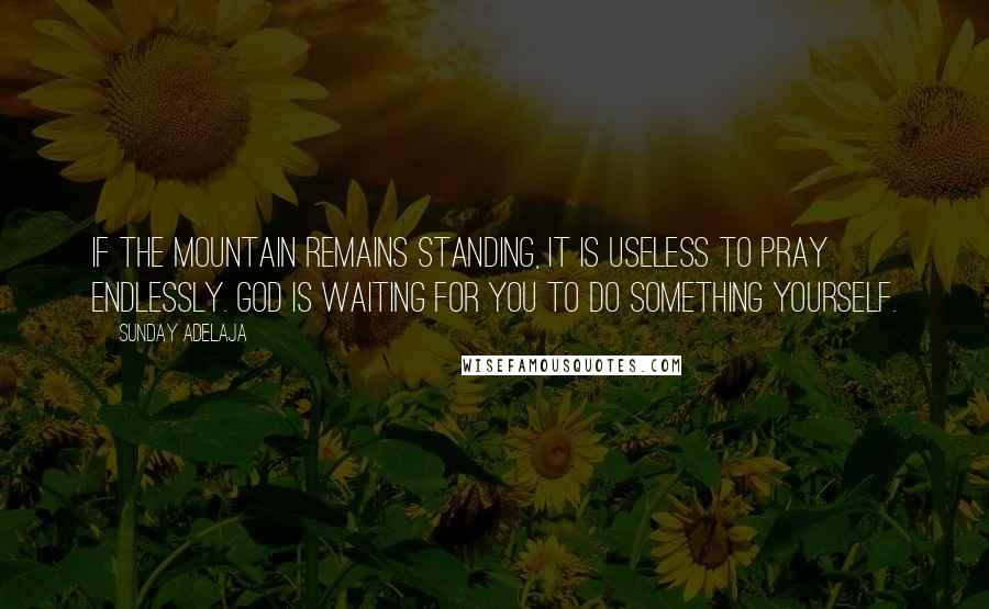 Sunday Adelaja Quotes: If the mountain remains standing, it is useless to pray endlessly. God is waiting for you to do something yourself.