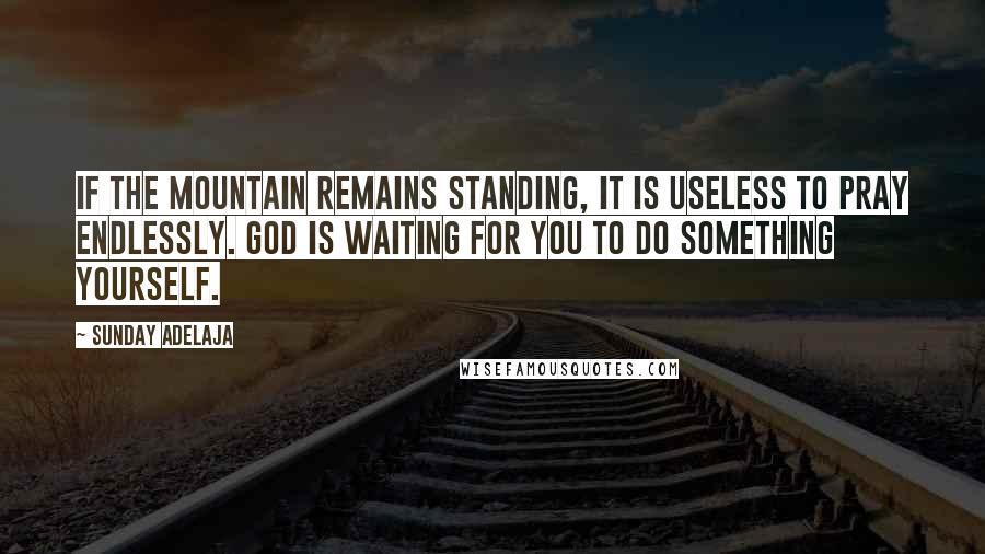 Sunday Adelaja Quotes: If the mountain remains standing, it is useless to pray endlessly. God is waiting for you to do something yourself.