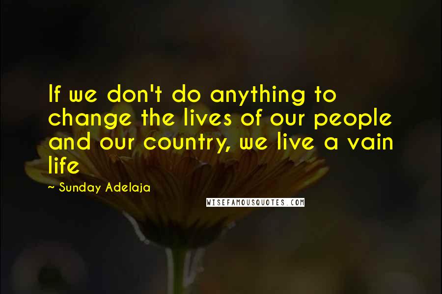 Sunday Adelaja Quotes: If we don't do anything to change the lives of our people and our country, we live a vain life