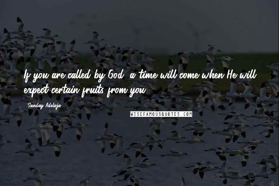 Sunday Adelaja Quotes: If you are called by God, a time will come when He will expect certain fruits from you