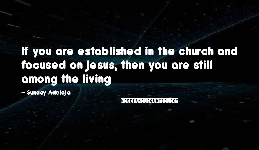 Sunday Adelaja Quotes: If you are established in the church and focused on Jesus, then you are still among the living