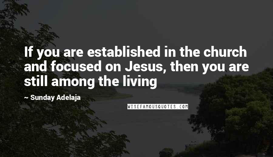 Sunday Adelaja Quotes: If you are established in the church and focused on Jesus, then you are still among the living