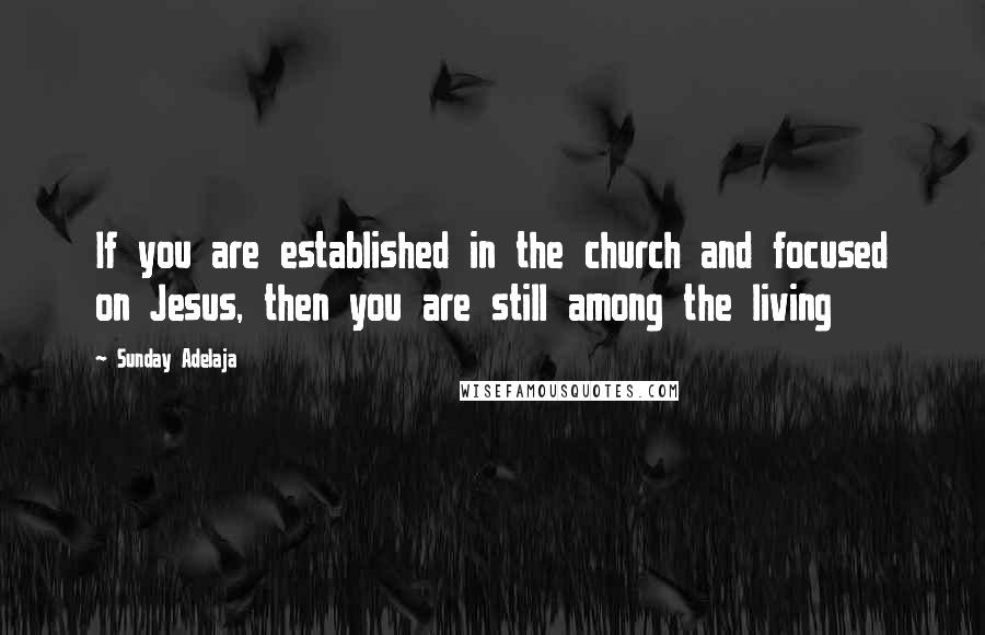 Sunday Adelaja Quotes: If you are established in the church and focused on Jesus, then you are still among the living