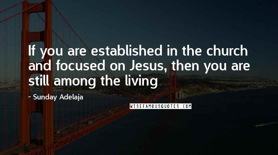 Sunday Adelaja Quotes: If you are established in the church and focused on Jesus, then you are still among the living