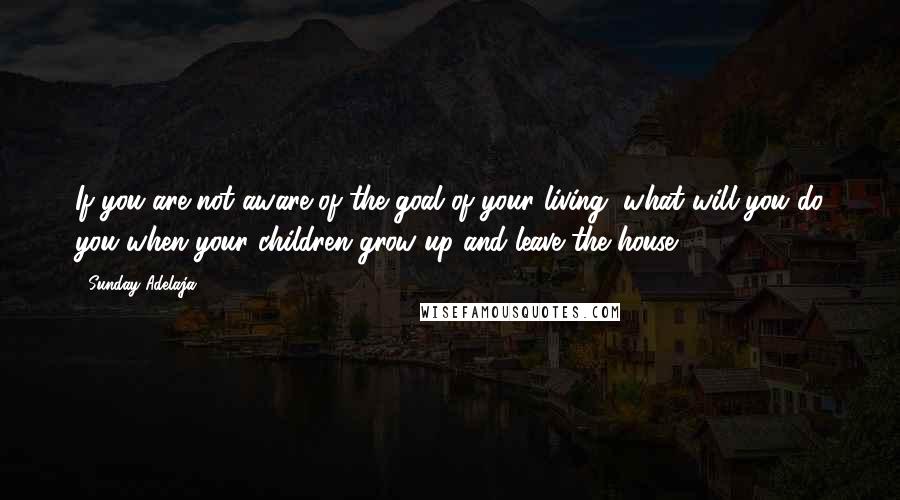 Sunday Adelaja Quotes: If you are not aware of the goal of your living, what will you do you when your children grow up and leave the house?