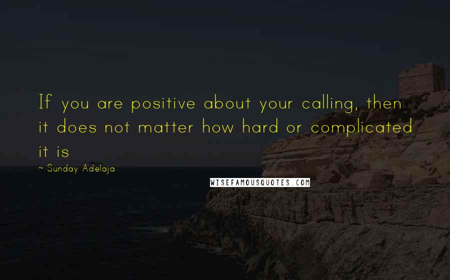 Sunday Adelaja Quotes: If you are positive about your calling, then it does not matter how hard or complicated it is