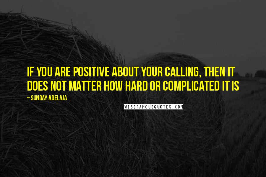 Sunday Adelaja Quotes: If you are positive about your calling, then it does not matter how hard or complicated it is